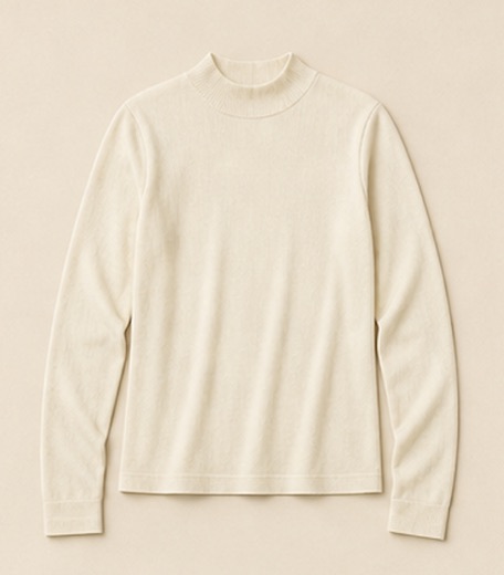 Cream mock-neck knit